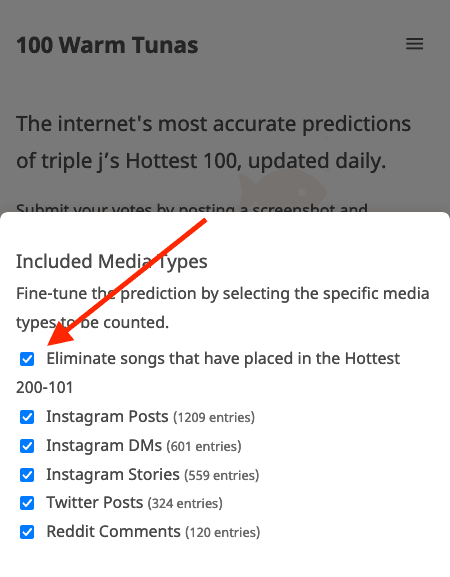 Prediction Settings Panel